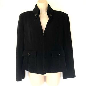Worth Cashmere Wool Blend Zip up Blazer Jacket 6